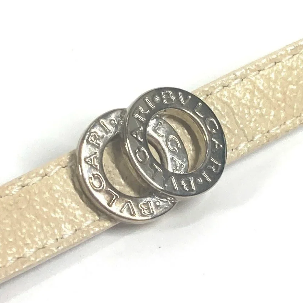 BVLGARI BVLGARI BVLGARI Logo Double Coiled Double Bracelet Leather Beige/Gold